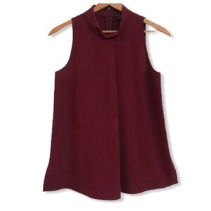 TheoryTalniza Admiral Crepe Sleeveless Burgundy Top
